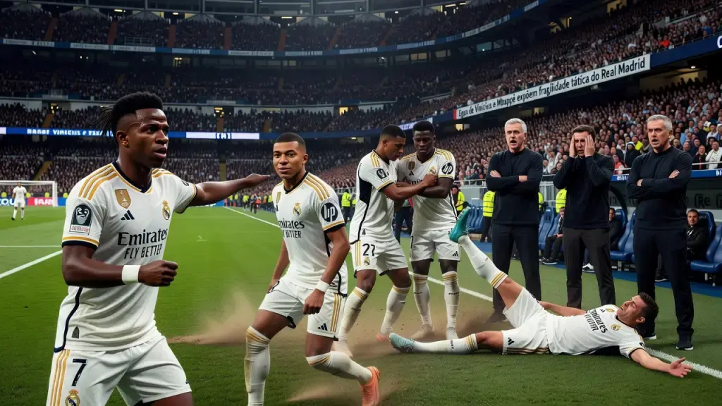 Egos de Vinicius e Mbappé expõem fragilidade tática do Real Madrid